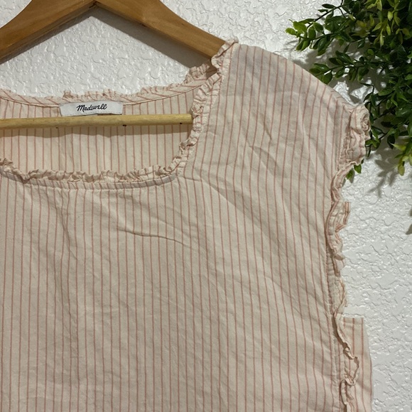 Madewell Crop Top Peach/Pink Mini Stripe - Picture 4 of 8